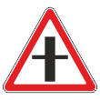 Дорожный знак 2.3.1 «Пересечение со второстепенной дорогой» (металл 0,8 мм, III типоразмер: сторона 1200 мм, С/О пленка: тип А коммерческая)